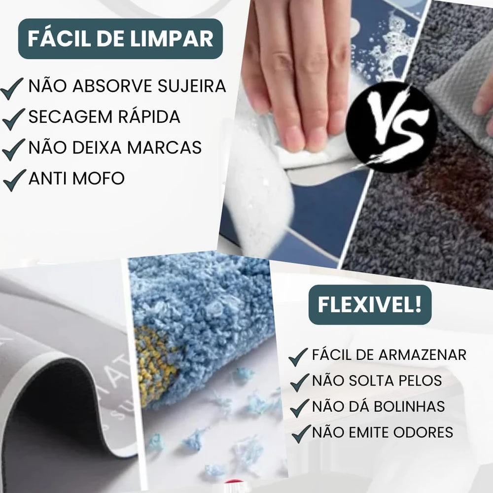 Absorbent Microfiber Bathroom Mat Set
