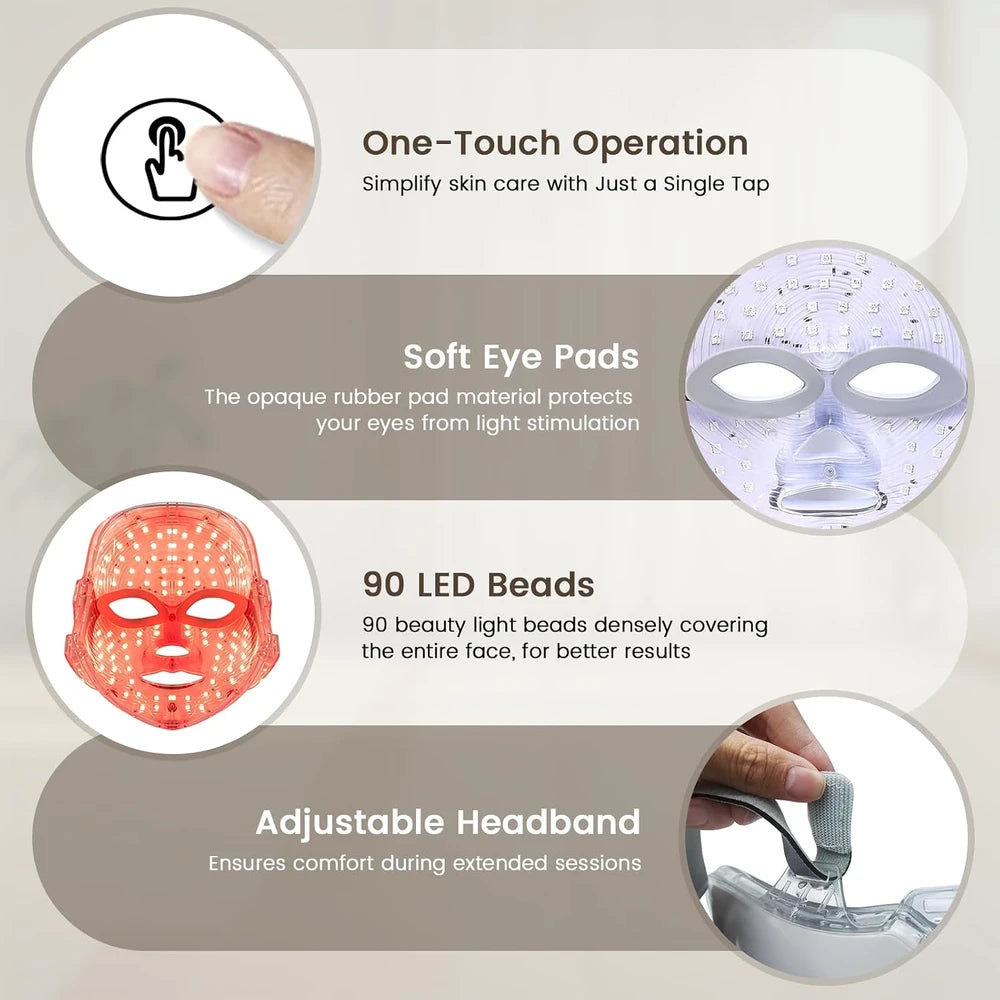 Portable 7-Color LED Facial Mask
